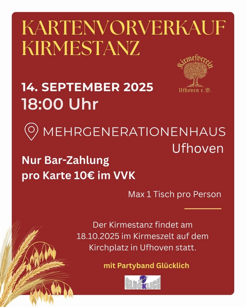 Kartenvorverkauf Kirmestanz